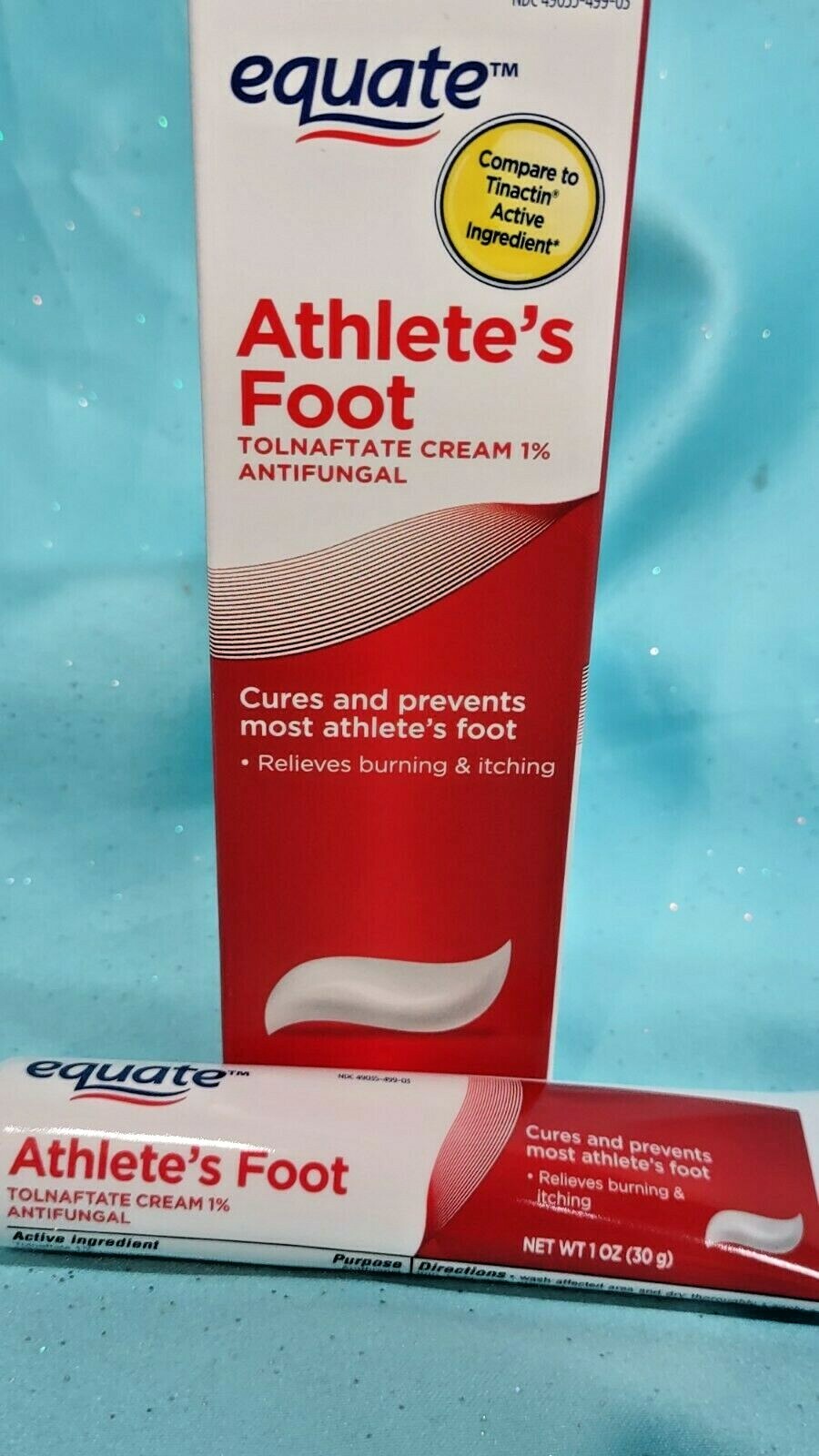2 Equate ATHLETE'S FOOT Tolnaftate Cream 1 Antifungal Burning Itch