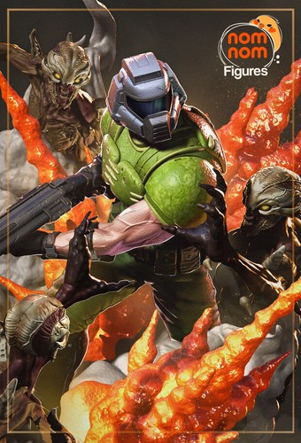 Classic Doom Guy Diorama Statue Resin 3d printed DIY model kit - Foto 4 di 4