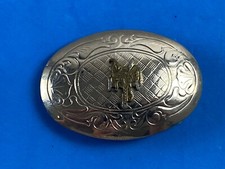Vintage Horse Saddle Western Belt Buckle - Two Tone - Quality Usa Made