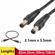 2.1mm x 5.5mm DC Connector Lead Male to Male Power Cable 0.2m /0.3m /1m /1.5m-