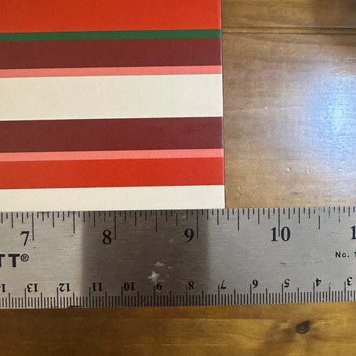 New Kate Spade Christmas Stripe Medium Nesting Storage Box Red Green - Picture 10 of 11