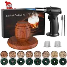 Cocktail Smoker Kit with Torch â€“ 8 Flavors Wood Chips â€“ Bourbon Old Fashi...