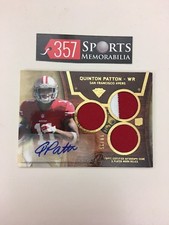 2013 TOPPS TRIPLE THREADS QUINTON PATTON ROOKIE TRIPLE AUTOGRAPHED PATCH #D /25