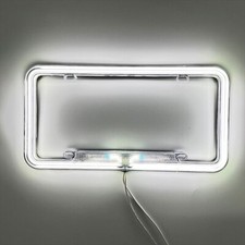 Universal Neon License Tag Frame With Led Light Car Suv Coupe Frontrear Cover