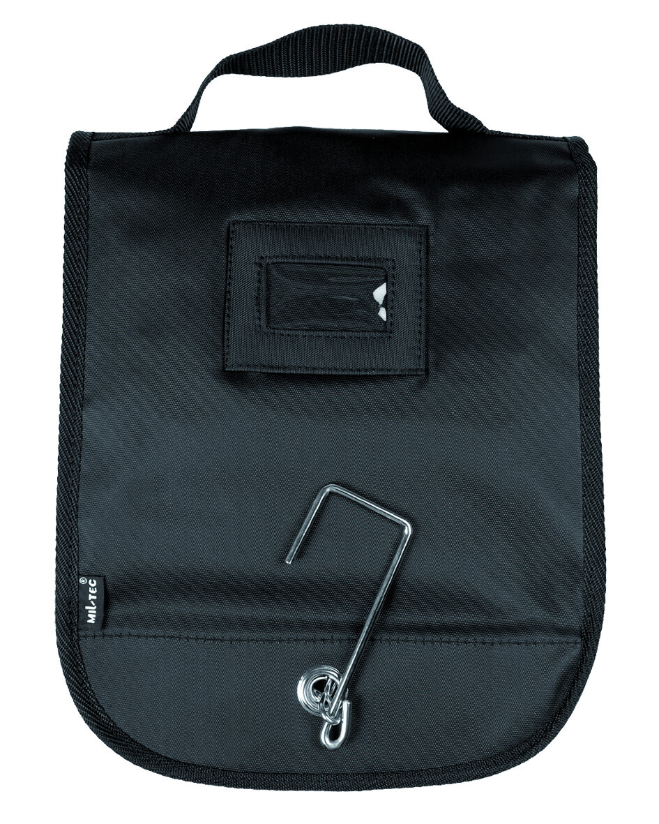 Trousse de toilette armée militaire noire murale pour bivouac et randonnée