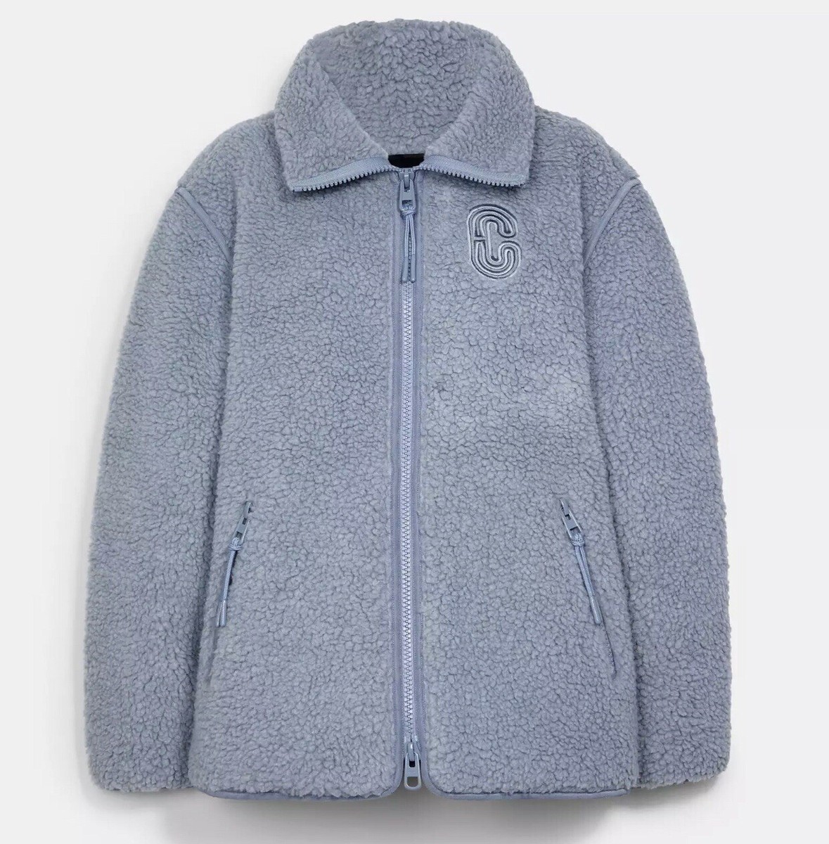 NWT Coach Sherpa Zip Up Warm Jacket C5175 Twilight Small | eBay