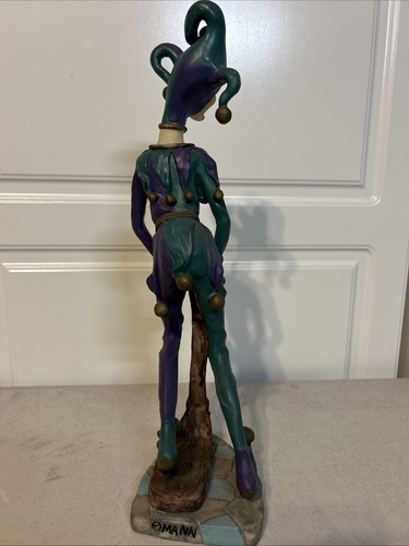 Teal Purple 16" MANN Jester on a Scooter Figurine - Picture 4 of 6