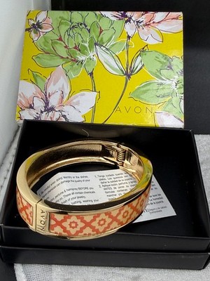 Vintage Avon Bracelet In Original Box Red Halcyon Days 6.5 