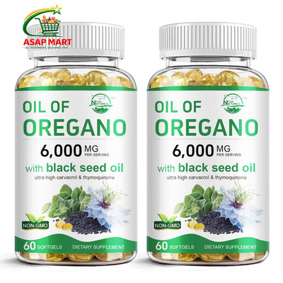 Nature's live Oil of Oregano with Black Seed Oil, 2 in 1 60 Count (Pack 2)