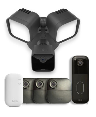 Blink Whole Home Security Camera System Bundle Outdoor 4, Doorbell, Flood Light