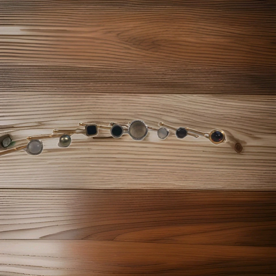 Vintage Mother Of Pearl Abalone Onyx Stone KREMENTZ Stud Tuxedo Set 8 Pieces Mix - Image 2 of 4