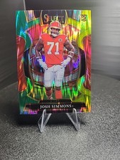 2025 Panini Select - Concourse Josh Simmons #8 Black & Green Shock Prizm (RC)