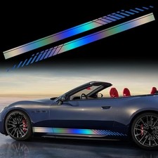 TOMALL 2Pcs 74'' Car Body Side Stickers Racing Sports Stripe Decals Gradient