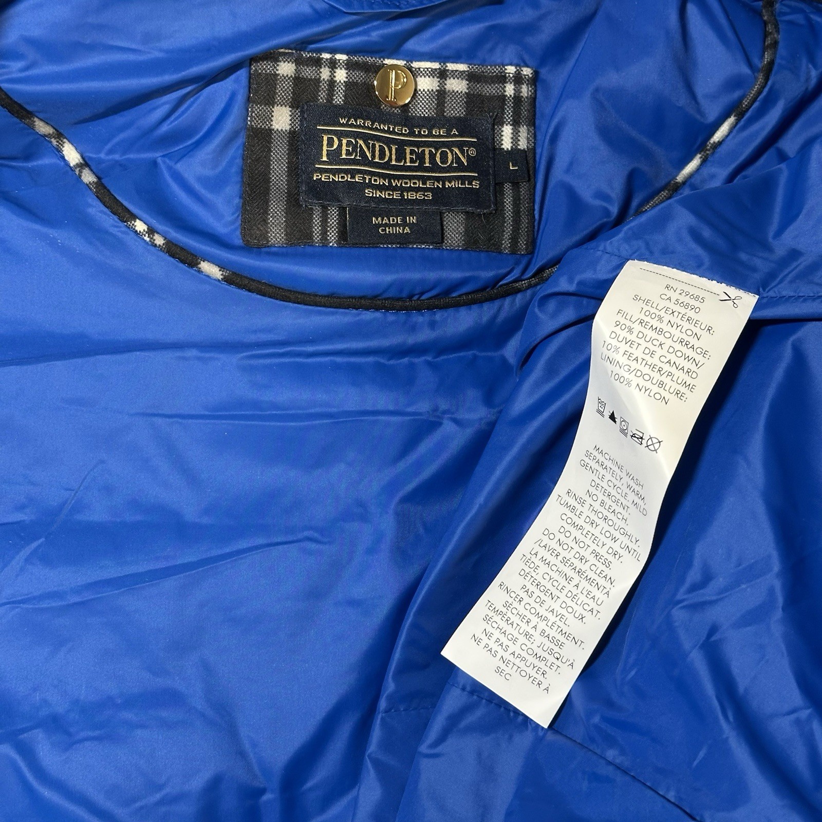 Pendleton Down Duck Filled Puffer Vest Women LG Q… - image 6