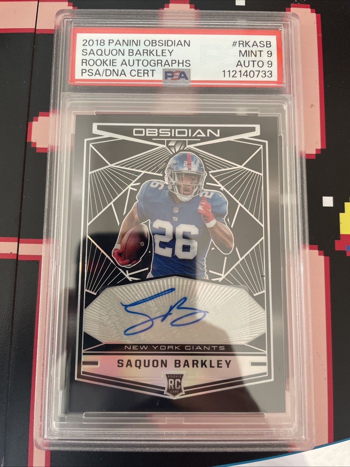 2018 Panini Obsidian - Rookie Autographs Saquon Barkley #RKA-SB /75 (AU, RC)