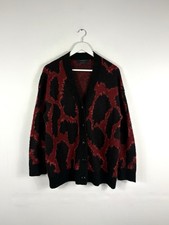 AllSaints Lou Tabulah Oversize Schwarz Rot Animal Print Strickjacke XS/S