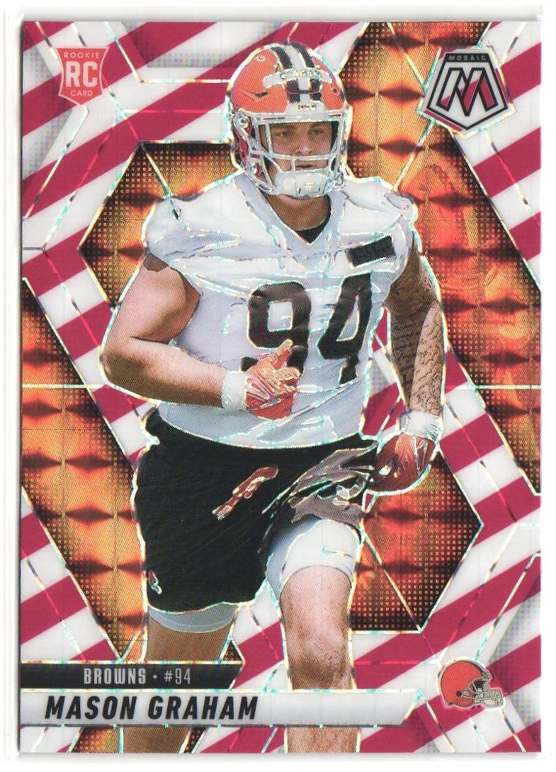 2025 Panini Mosaic Red and White Stripe Mason Graham RC #311