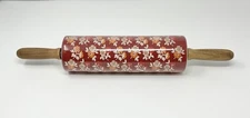 The Pioneer Woman Ceramic Rolling Pin Floral Flowers Garden Wood Handles Read