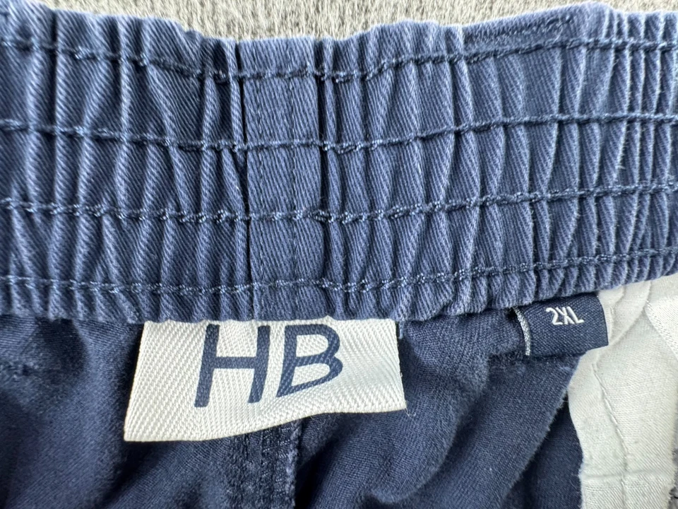 Harbor Bay HB Mens Khaki Shorts 2XL Blue Chino Stretch Elastic Waistband Pockets - Image 3 of 4