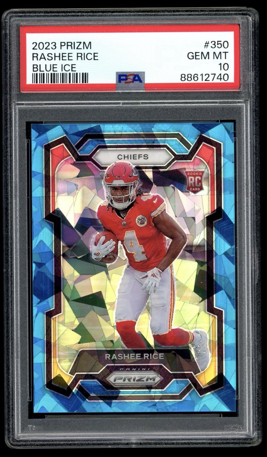 2023 Panini Prizm #350 Rashee Rice Rookie Blue Ice Prizm SP RC /99 PSA 10 💎