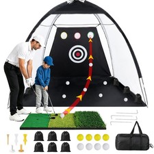Golf Net, 10X7Ft with Golf Practice Mat, Hitting Aid Nets for Backyard Driving