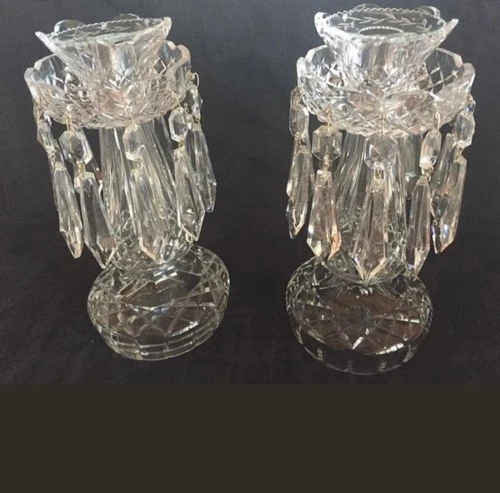 Pair of Vintage Waterford  Lismore Prestige Cut Crystal Candlesticks