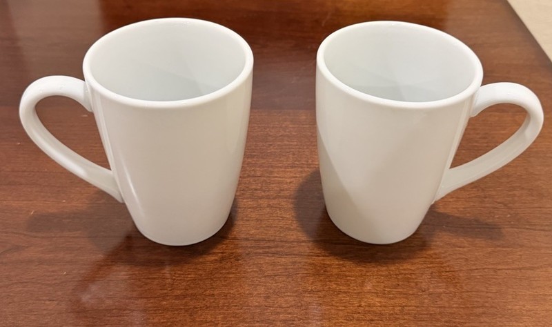 Lot of 2 Clean Pillivuyt Eden 12-Ounce Extra Large Porcelain Mug Made in France