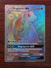 Carta Pokémon Dragonite GX Arcobaleno Rara Full Art Holo SM156 TCG SM Promo