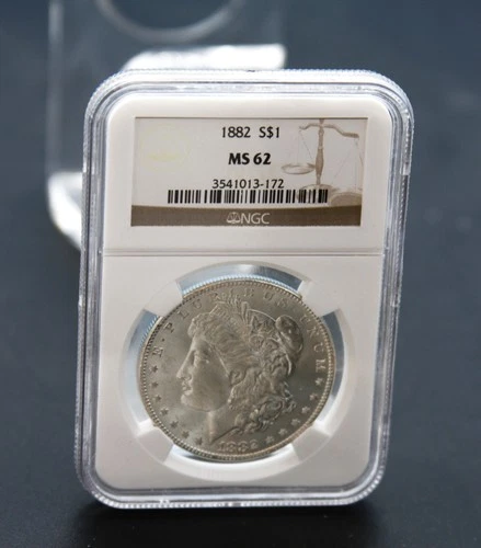 1882 Morgan Silver Dollar NGC MS62
