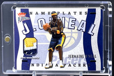 ( /135 ) Jermaine O'Neal 2002-03 Fleer Platinum Name Plates Game Worn Patch Rare