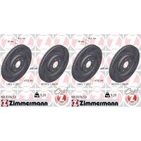 2X Zimmermann Black Z Bremsscheiben 350Mm Geschlitzt InnenbelÜFtet Hinten Passen