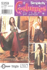 BELLY DANCER OR GYPSY – Simplicity 5359, Misses’ 6-8-10-12 or 14-16-18-20