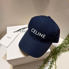 Celine Logo Baseball Cap Navy Unisex size M 100 Cotton New w/ Tags Authentic