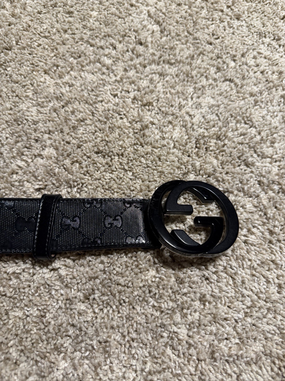 Authentic GUCCI Black Imprime Interlocking GG Bel… - image 2