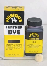RED Fiebing's LEATHER DYE w/Applicator 4 oz