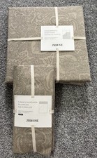 ZARA HOME Beige Paisley Print Double Duvet Cover & 2 Pack Pillowcase Set  NEW
