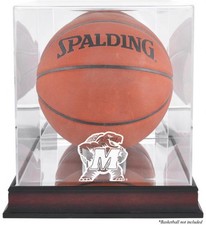 Maryland Terrapins Mahogany Antique Finish Basketball Display Case w/Mirror Back