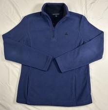 Brooks Brothers 346 Fleece Pullover Fleece Sweatshirt Women's M 1/4 Zip Blue