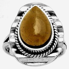 Natural Smoky Quartz - Brazil 925 Sterling Silver Ring s.7 Jewelry R-1212