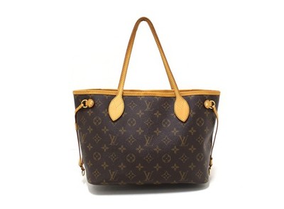 USED Louis Vuitton Classic Monogram Neverfull PM Tote Shoulder Bag AUTHENTIC
