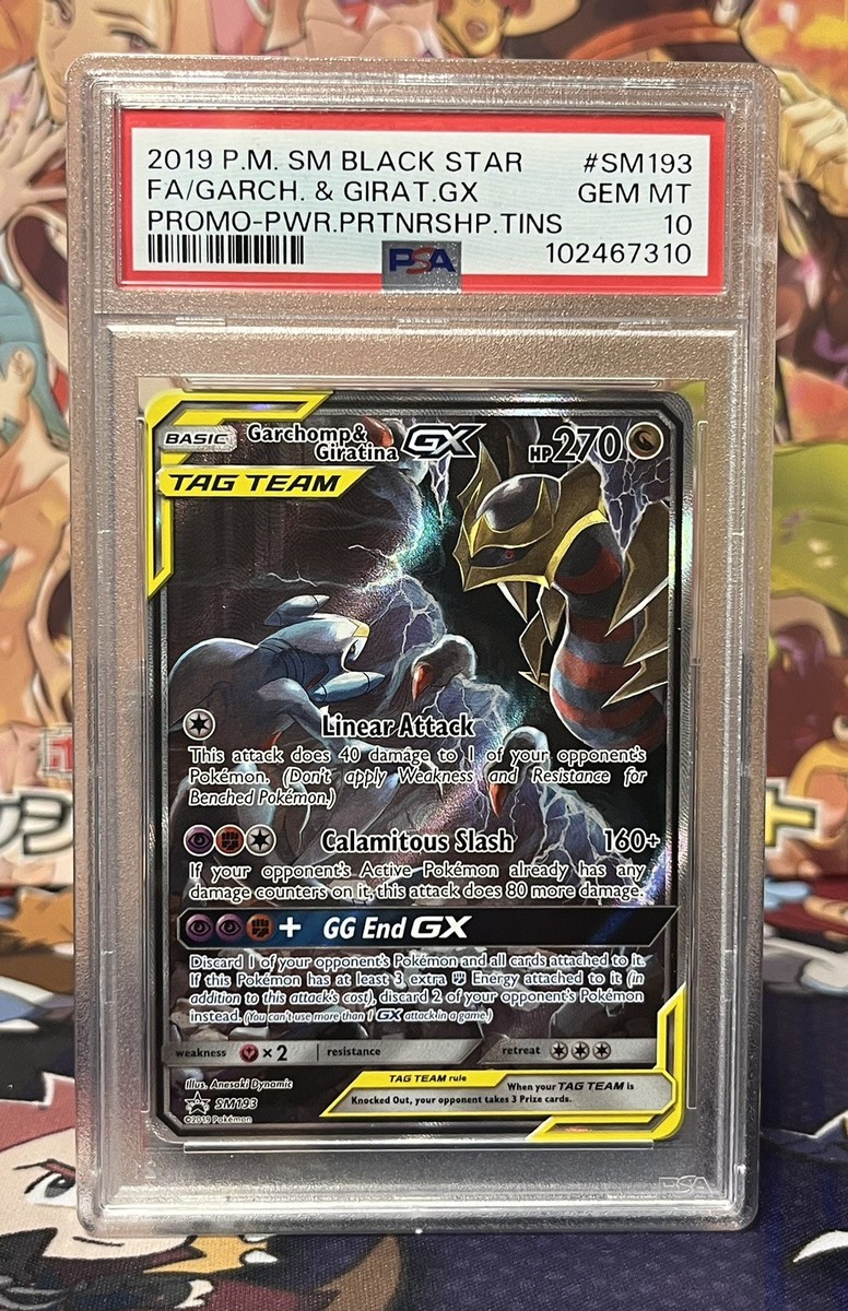 PSA 10 Pokemon Card Garchomp & Giratina GX SM193 Promo Tag Team