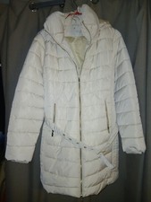 Gémo doudoune femme longue blanche à capuche ceinturée zippée taille M/L