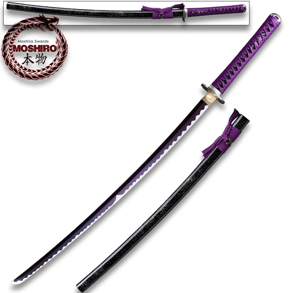 Purple & Black Sharp Dragon Japanese Samurai Katana Sword Carbon Steel 1095 - Image 2 of 3