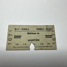 Vintage Railway Ticket - Oakham to Manton  - Rutland