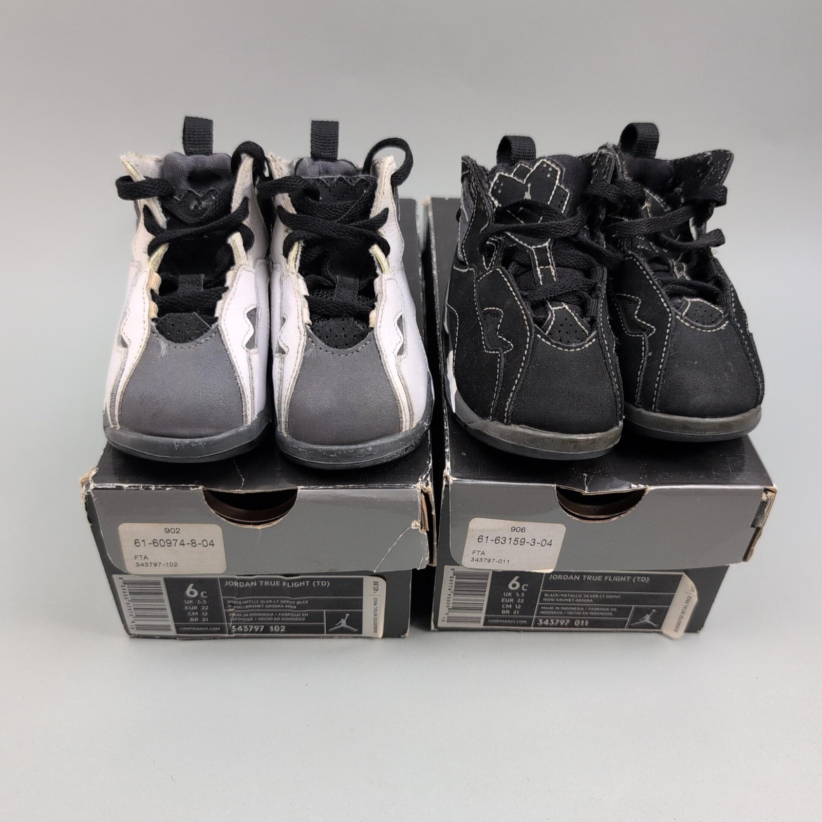 Jordan True Flight (TD) Shoes Toddler Boys Size 6C Black Whi