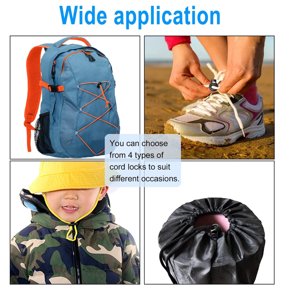 ZUSHALLMY 48 piezas Cerradura de cable de plástico mejorada, cerraduras de cable - Clip de cuerda de dibujo con Foto 2 de 4