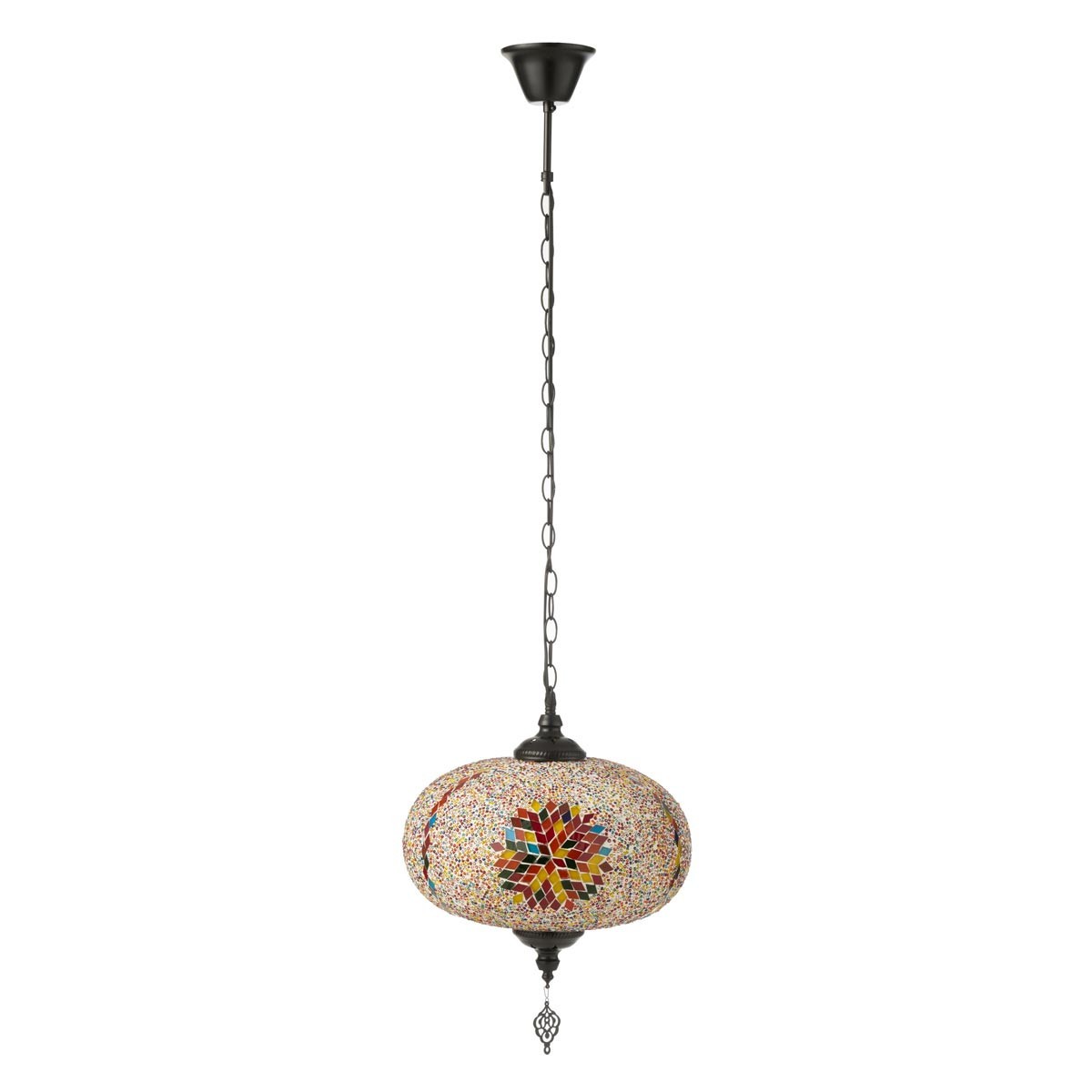 Suspension mosaïque Neal 30cm pour créer une ambiance bohème et chaleureuse au salon