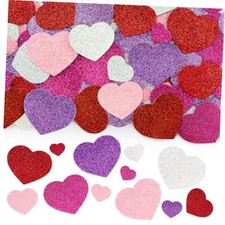 360Pcs Heart Stickers - Colorful Glitters Shape Stickers for Reward Foam Heart