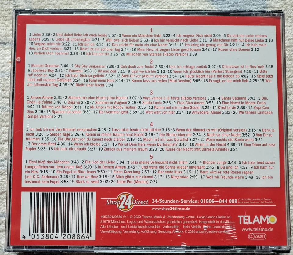 Andrea Jürgens   Die schönsten Liebeslieder  Box-Set   (5 CDs )  NEU OVP - Bild 2 von 2