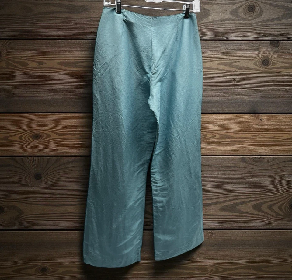 Pantalones de vestir vintage de seda azul polvo Emanuel Ungaro talla 26 cintura VER FOTOS Foto 2 de 4